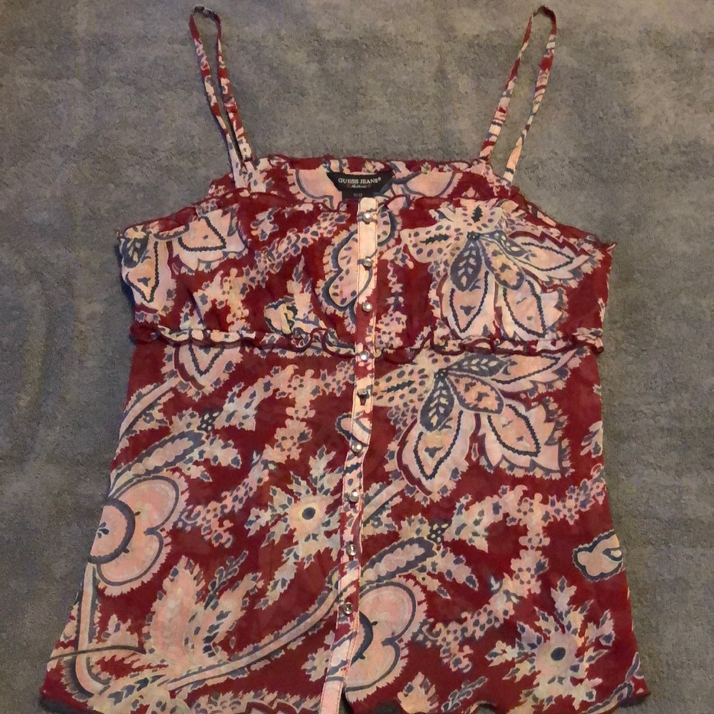 Guess light tank top with adjustable straps